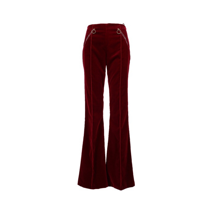 PA21887E2 Elisabetta Franchi pantalone in velluto mosto
